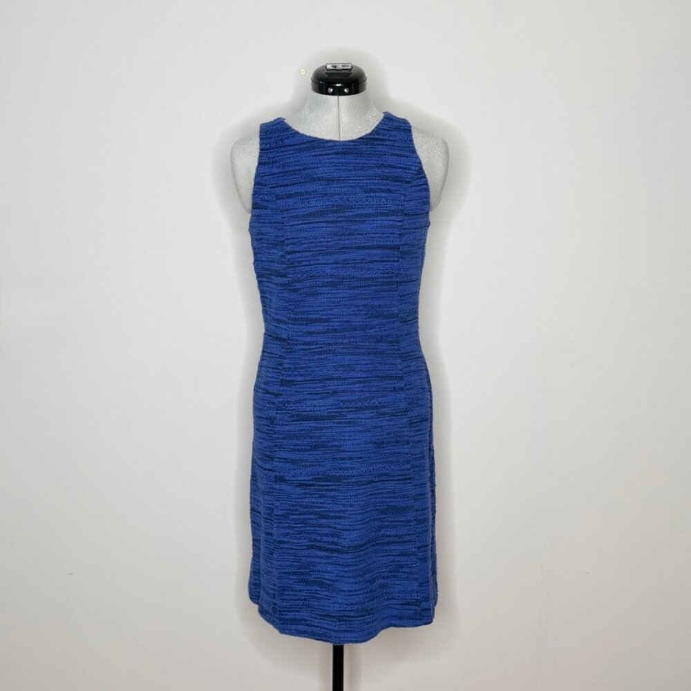 LOFT Cobalt Blue Textured Tweed Sheath Dress - Size 2